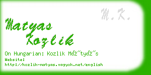 matyas kozlik business card